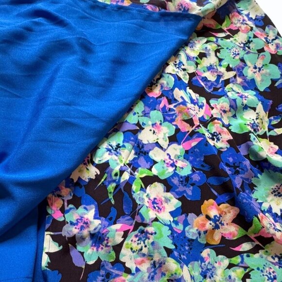 Yumi Kim 100% Silk Wrap Dress Women XS Blue Floral 3/4 Sleeve Cottagecore Garden - Picture 8 of 13